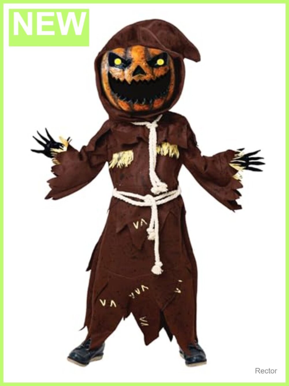 Scary Scarecrow Pumpkin Bobblehead Costume Kids Boys Halloween
